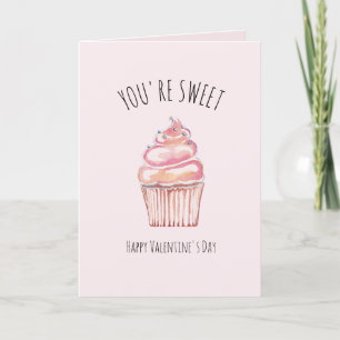 Carte De Remerciements Vous êtes un Heureuse Sainte-Valentin doux Cupcake