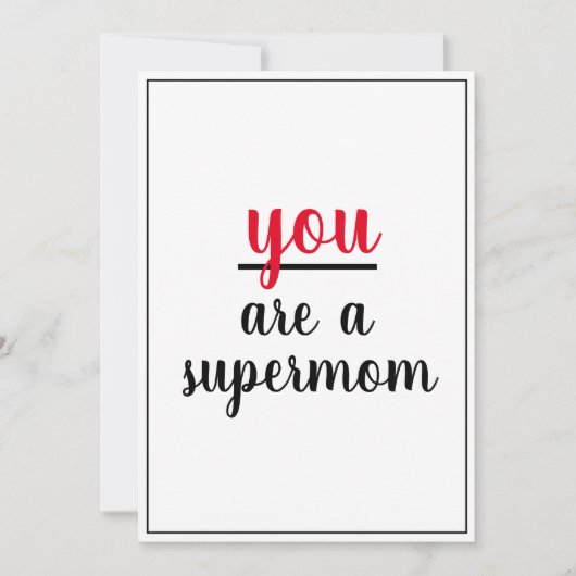 Carte De Remerciements Vous êtes un Supermom Gesture Mère Appréciation (Devant)