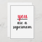 Carte De Remerciements Vous êtes un Supermom Gesture Mère Appréciation (Devant / Derrière)