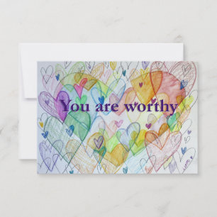 Carte De Remerciements Vous Êtes Véritable Rainbow Hearts Art Note Card
