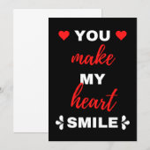 Carte De Remerciements Vous Faites Sourrir Mon Coeur (Devant / Derrière)