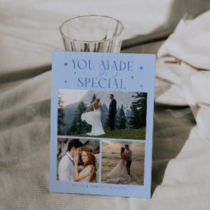 Carte De Remerciements Vous L'avez Rendu Spécial Photo De Mariage Bleu Gl