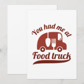 Carte De Remerciements Vous M'Avez Eu Au Camion Alimentaire (Devant / Derrière)