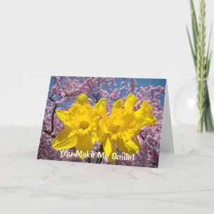 Carte De Remerciements Vous m'incitez à sourire ! Jonquilles de ressort