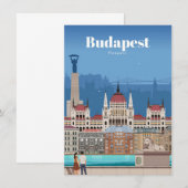 Carte De Remerciements Voyage Art Voyage À Budapest (Devant / Derrière)