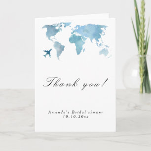Carte De Remerciements Voyage de Mlle à Mme Shower de mariage