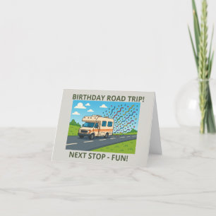 CARTE DE REMERCIEMENTS VOYAGE ROUTIER ANNIVERSAIRE