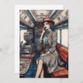 Carte De Remerciements Voyager dans le style, vue sarcastique (Devant / Derrière)