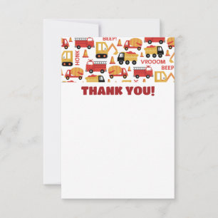 Carte De Remerciements Vroom Klaxon Bip ! Camions
