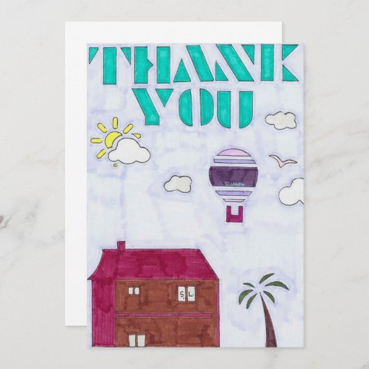 Carte De Remerciements Vue d'accueil (Devant / Derrière)