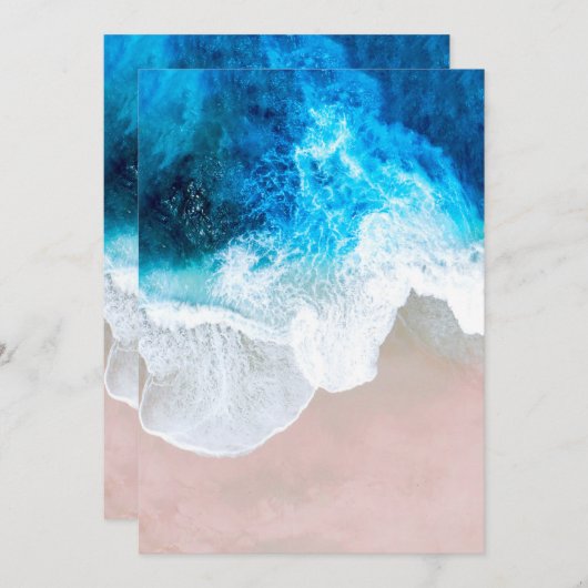 Carte De Remerciements Vue plage (Devant / Derrière)