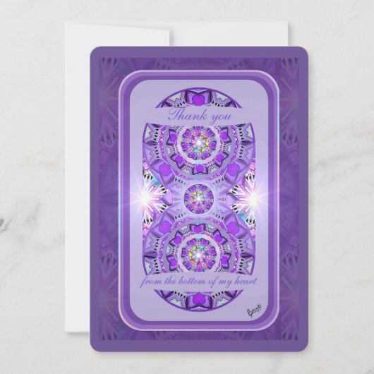 Carte De Remerciements W2 pourpre (Devant)