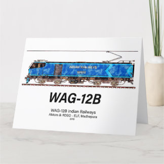 Carte De Remerciements WAG-12B Locomotive. Train de marchandises des chem