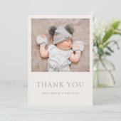 Carte De Remerciements Warm Neutral Baby Shower Photo (Debout devant)
