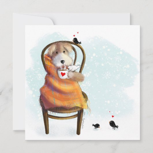 Carte De Remerciements Warm Wishes & Cozy Sips (Devant)