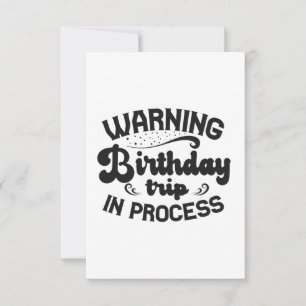 Carte De Remerciements Warning Birthday Trip In Progress Funny Cruising