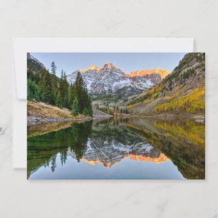 Carte De Remerciements Water   Maroon Bells Lake Aspen Trees