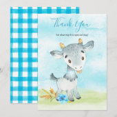 Carte De Remerciements Watercolor Boy Chèvre Farm (Devant / Derrière)