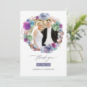 Carte De Remerciements Watercolor Desert Succulents Mariage Photo Collage (Debout devant)