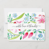 Carte De Remerciements Watercolor Floral Funeral (Devant)