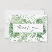 Carte De Remerciements Watercolor Greenery Fern Rustic Wedding (Devant)