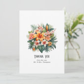 Carte De Remerciements Watercolor Hawaii Destination Wedding (Debout devant)