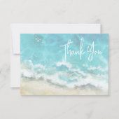 Carte De Remerciements Watercolor moderne Beach & Sea Mariage (Devant)
