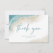 Carte De Remerciements Watercolor Ocean Beach Summer Wedding (Devant)