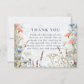 Carte De Remerciements Watercolor Pastel Garden Wedding (Devant)