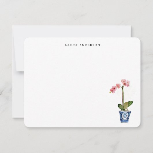 Carte De Remerciements Watercolor Pink Orchid (Devant)