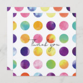 Carte De Remerciements Watercolor polka dots フラットサンキューカード (Devant / Derrière)