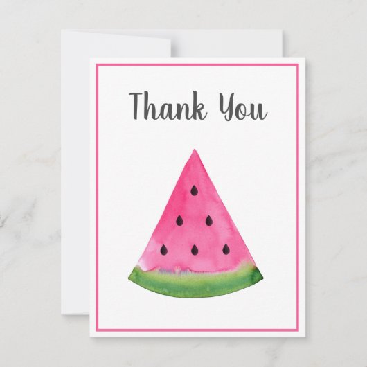 Carte De Remerciements Watercolor Watermelon Wedge (Devant)