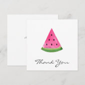 Carte De Remerciements Watercolor Watermelon Wedge (Devant / Derrière)