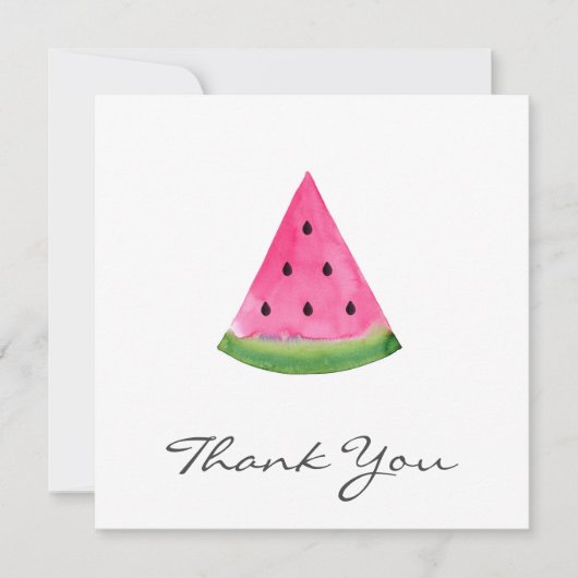 Carte De Remerciements Watercolor Watermelon Wedge (Devant)