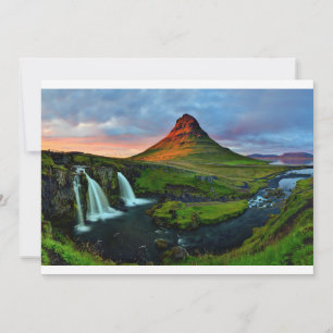 Carte De Remerciements Waterfalls Kirkjufell, Iceland