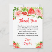 Carte De Remerciements Watermelon and Pomegranate Baby Shower (Devant)