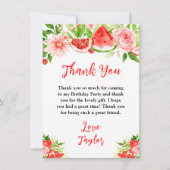 Carte De Remerciements Watermelon and Pomegranate Birthday Party (Devant)