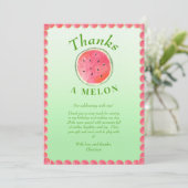 Carte De Remerciements Watermelon One Dans Un Melon Premier Anniversaire  (Debout devant)