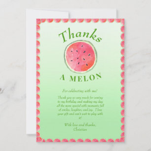 Carte De Remerciements Watermelon One Dans Un Melon Premier Anniversaire 