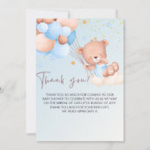 Carte De Remerciements We Can Bearly Wait Cute Bear Boy Baby Shower (Devant)