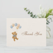 Carte De Remerciements We Can Bearly Wait Teddy Bear Baby Shower (Debout devant)
