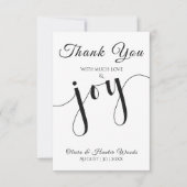 Carte De Remerciements Wedding Flat Thank You Card Simple Script (Devant)