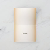 Carte De Remerciements Wedding Golden Frame White Floral Peach Rustic (Intérieur)