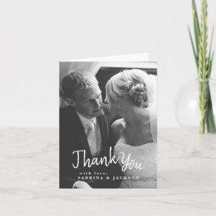 Carte De Remerciements Wedding Heart Photo Thank You