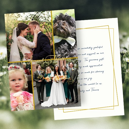 Carte De Remerciements Wedding Love n Thanks Photo Collage Message