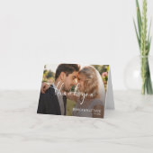 Carte De Remerciements Wedding Photo Gradient Calligraphy Script (Devant)