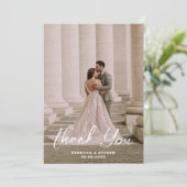 Carte De Remerciements Wedding Photo Guest Appreciation Custom (Debout devant)