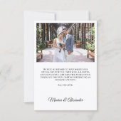 Carte De Remerciements Wedding photo modern simple (Dos)