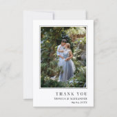 Carte De Remerciements Wedding photo modern simple (Devant)