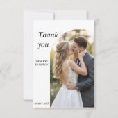 Carte De Remerciements Wedding photo with beautiful and elegant calligrap (Devant)